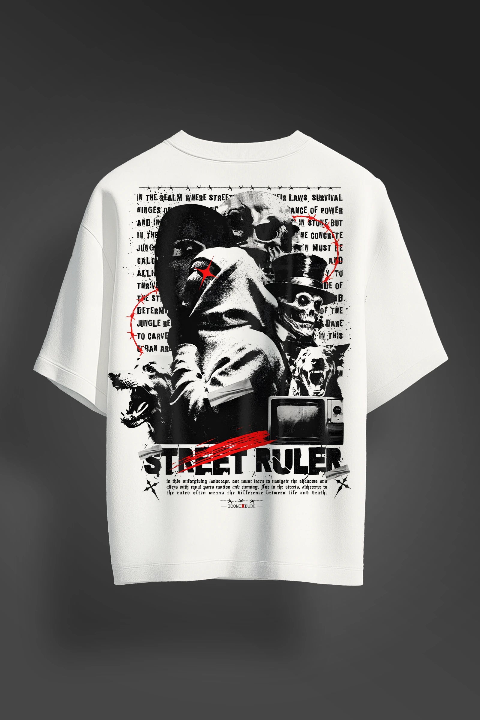 Street Ruler White Oversize T-shirt