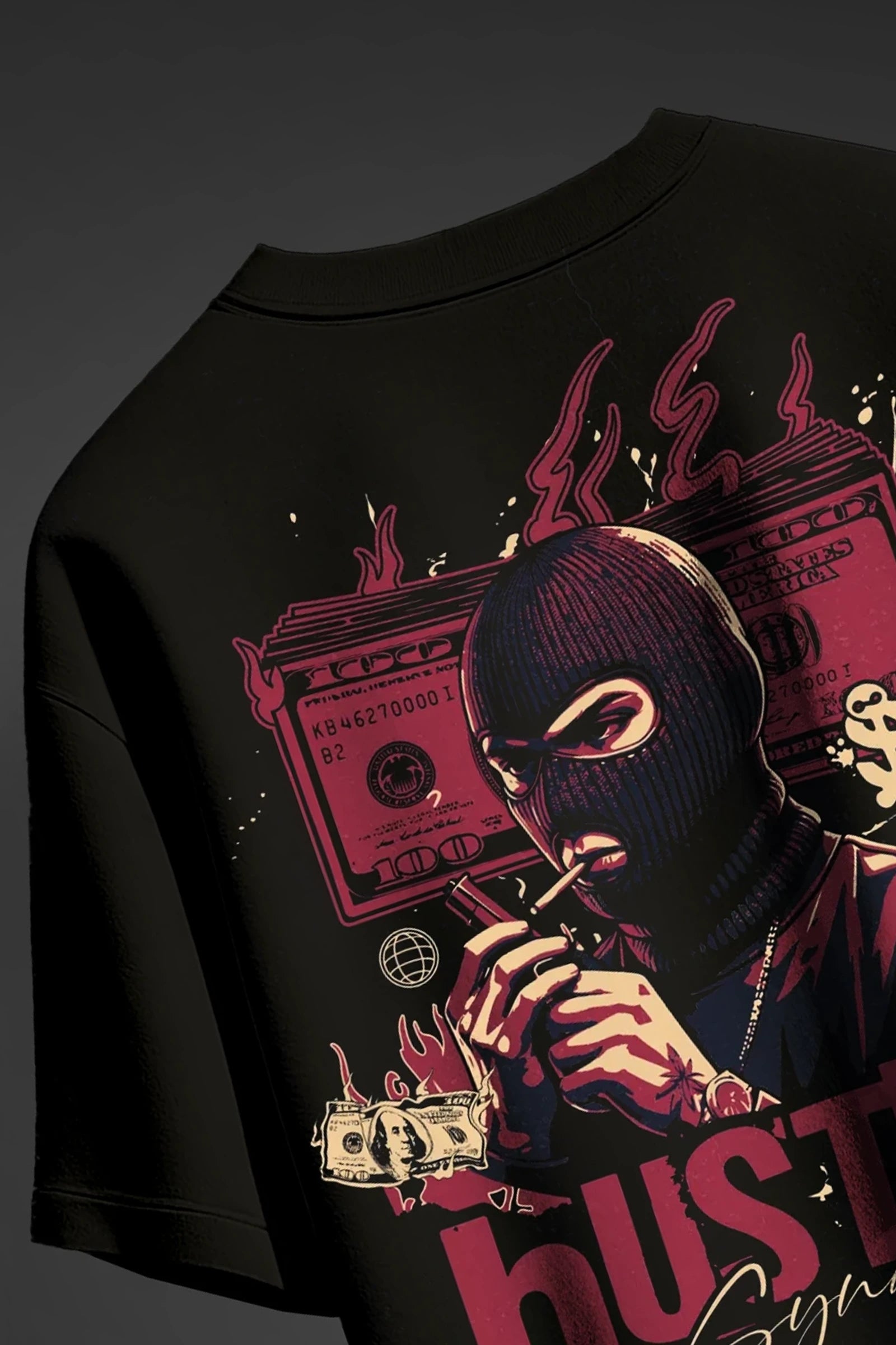 Oversize Hustle Syndicate Black T-shirt