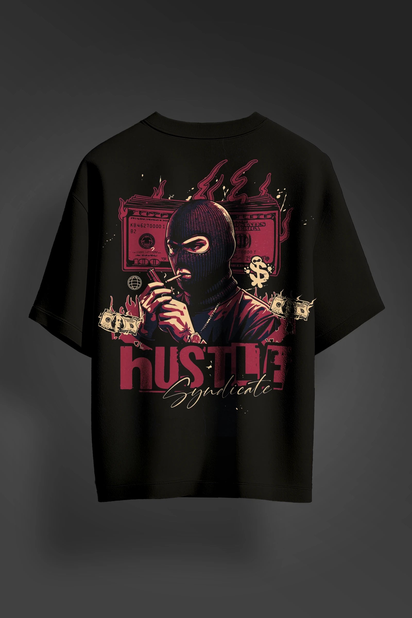 Oversize Hustle Syndicate Black T-shirt