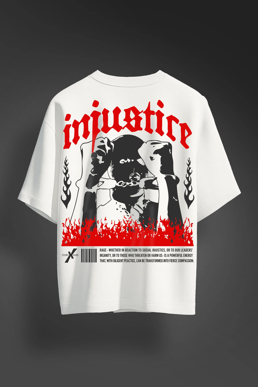 Injustice white Oversize T-shirt