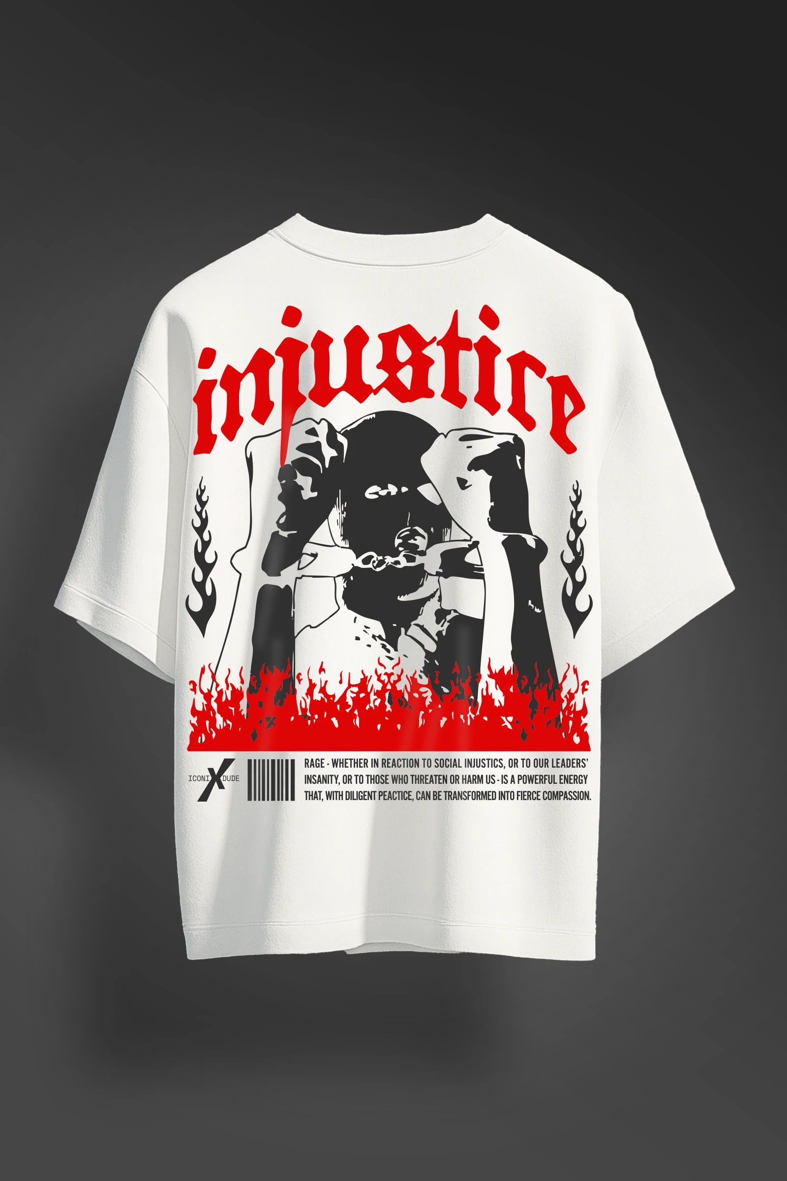Injustice white Oversize T-shirt
