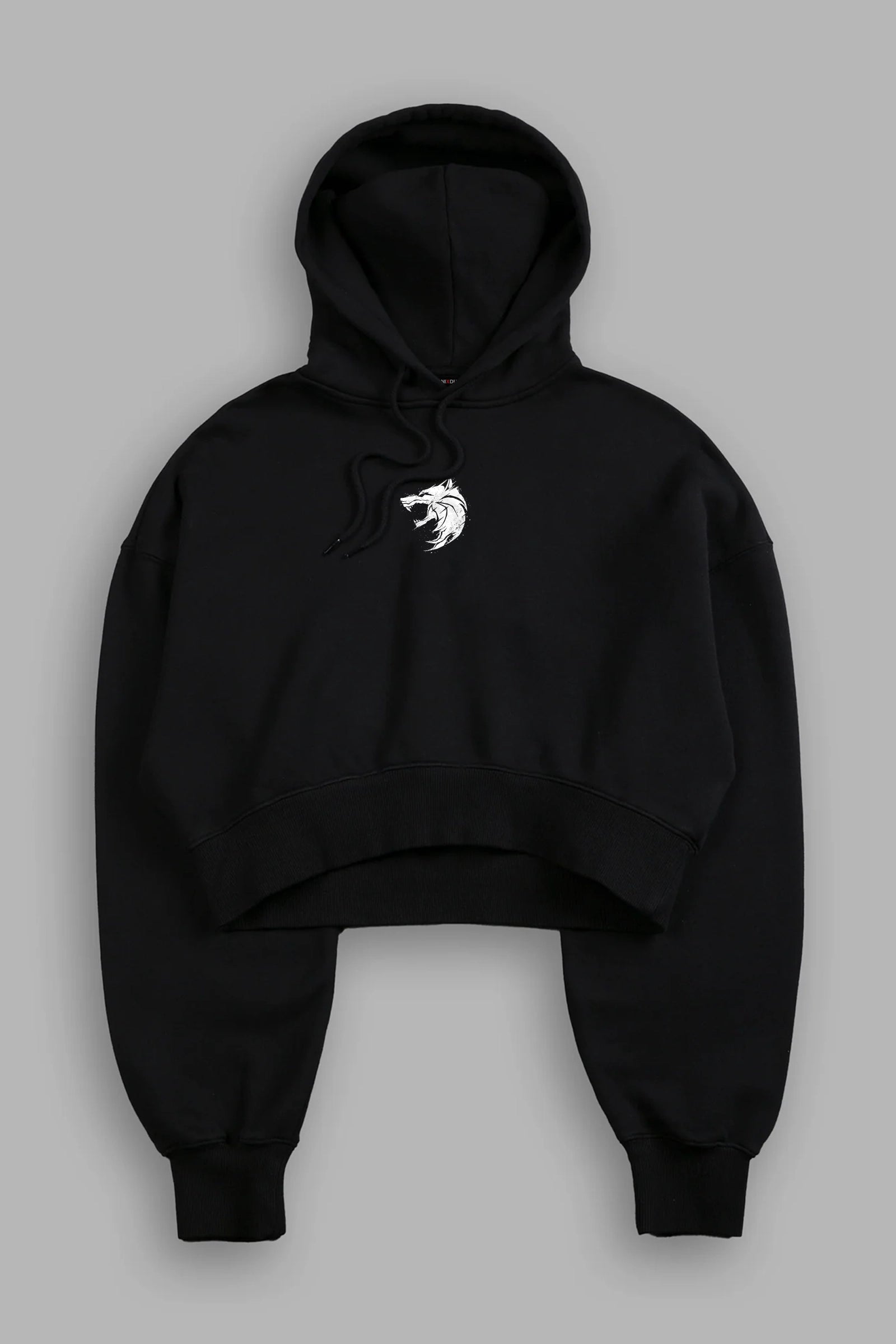 The Wicher, Women's Black Crop Hoodie