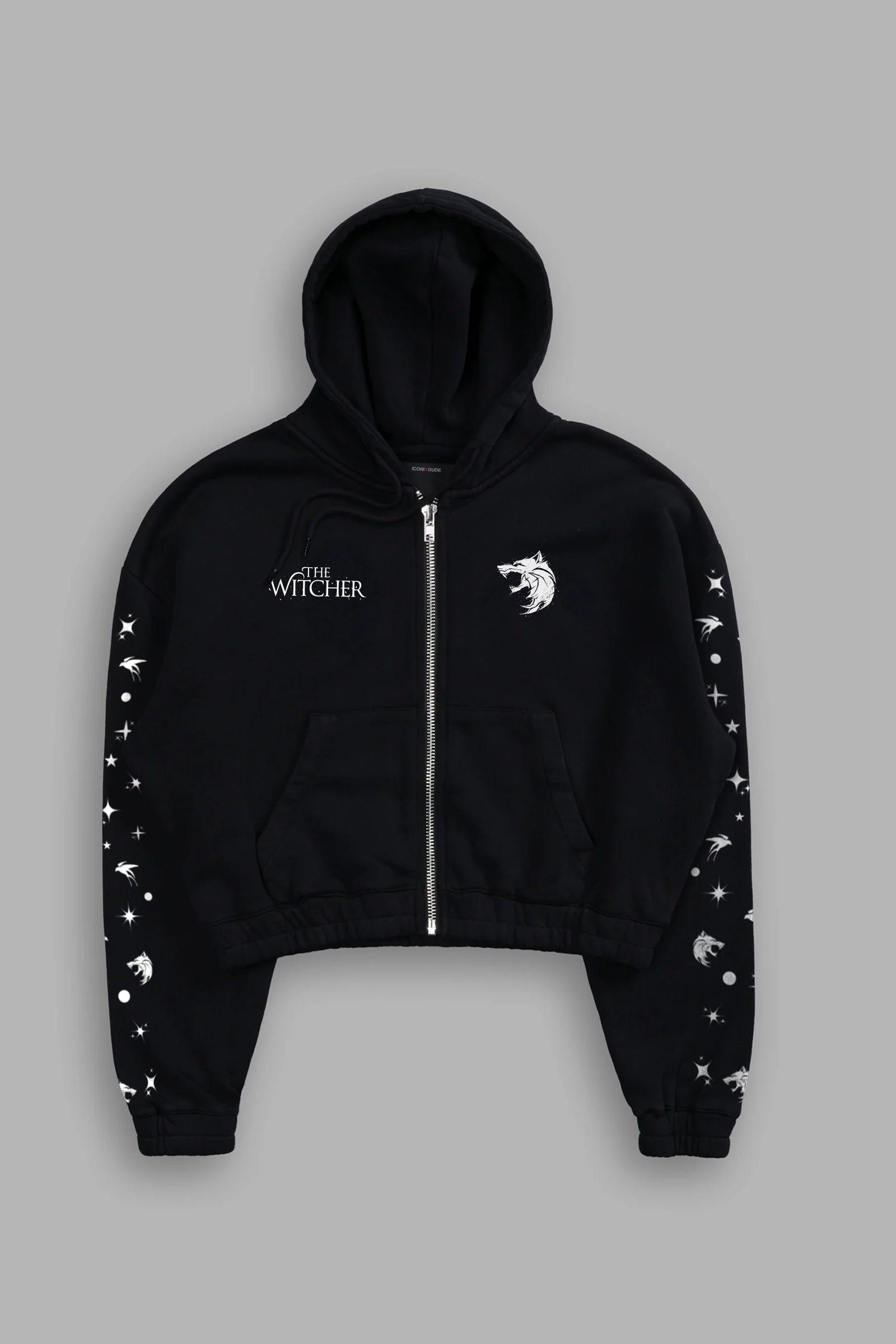 The Wicher, Women's Zip-Up Crop Hoodie