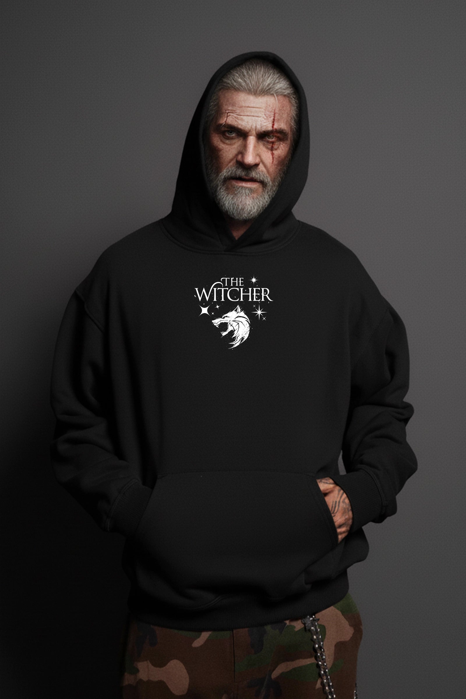 The Wicher, Man's Black Hoodie