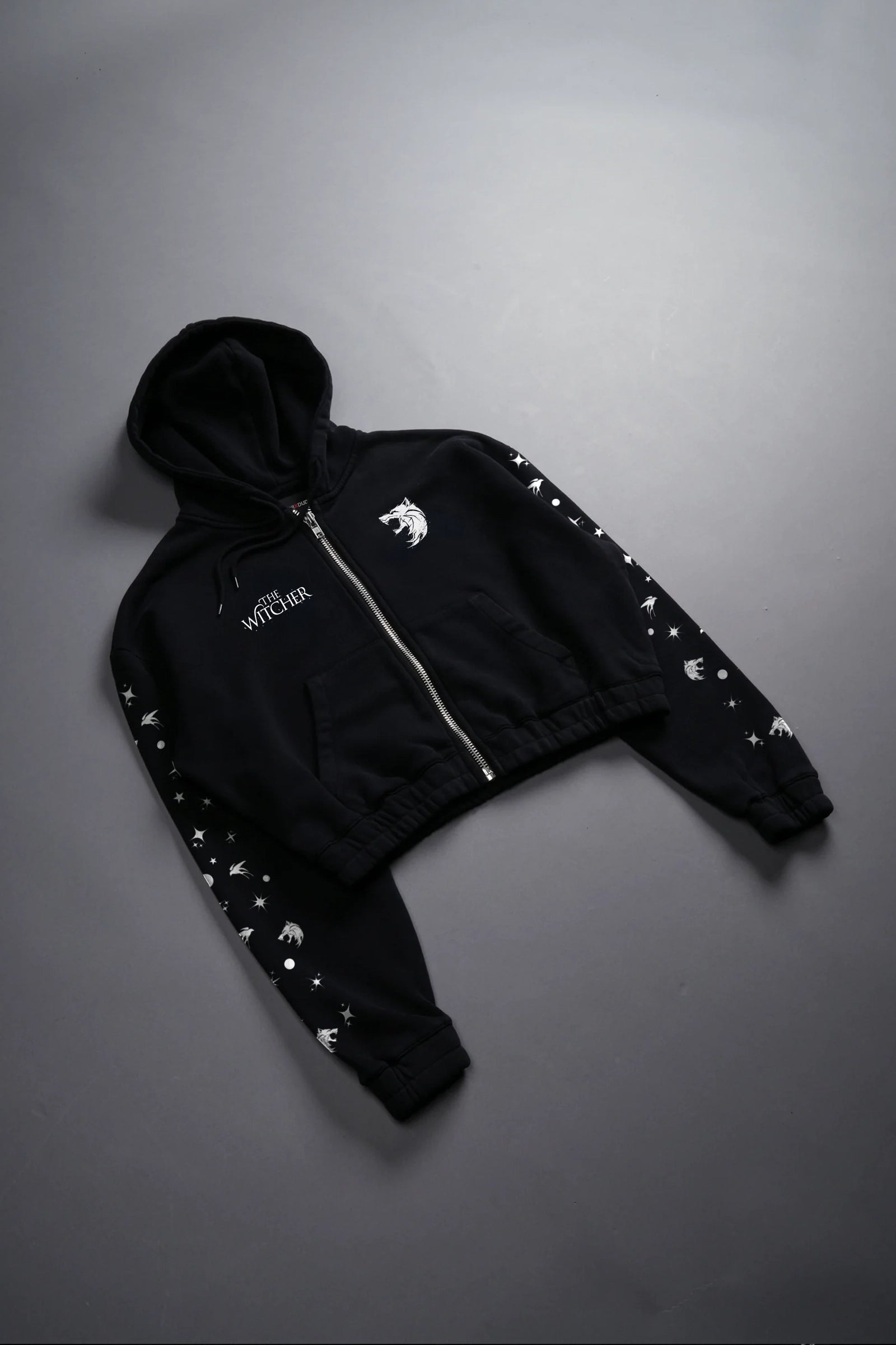 The Wicher, Women's Zip-Up Crop Hoodie