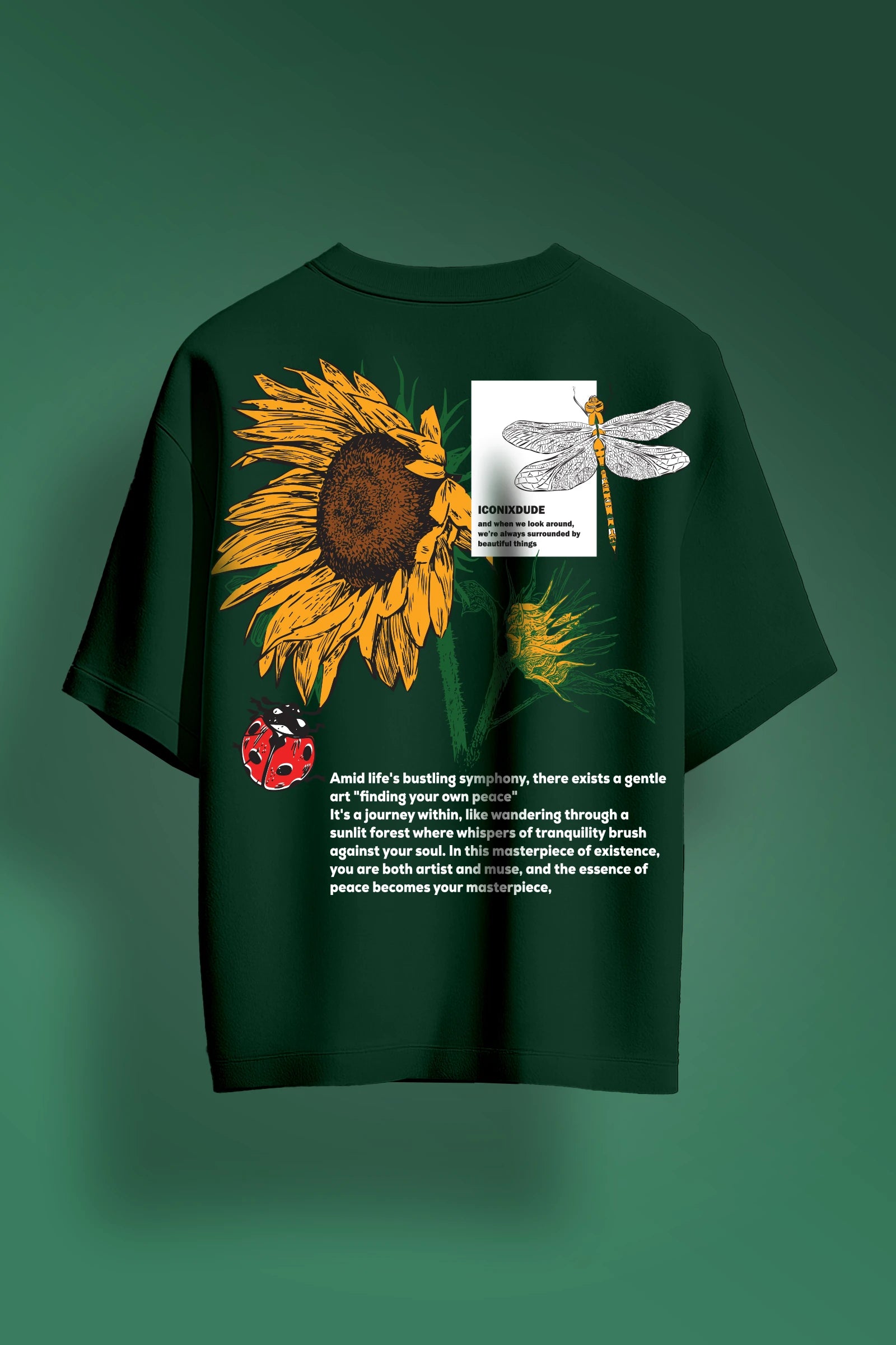 Sunflower Bottle Green Oversize T-shirt